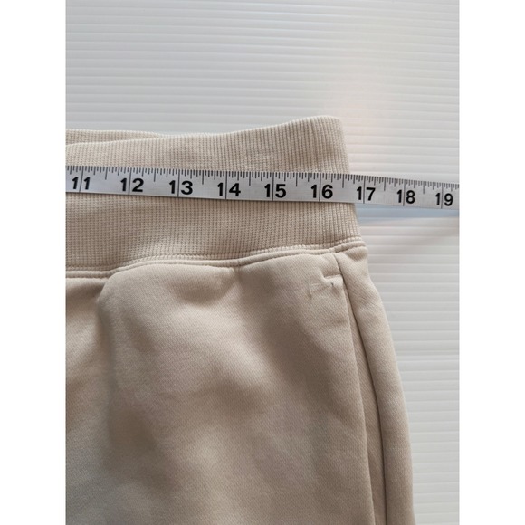 Nike Phoenix Wide Leg Sweatpants Beige Drawstring Logo Casual Lounge Size L - Picture 8 of 9